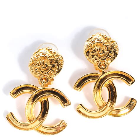 chanel classic gold earrings|Chanel earrings fashionphile.